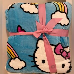 Hello kitty rainbow blanket queen size